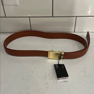 Men’s Mission Leather Belt with Gold Buckle size XL